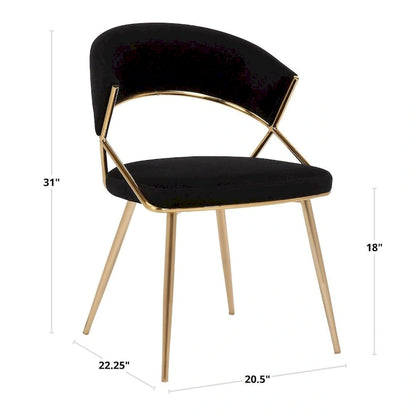 Silver Orchid Tatyana Gold Upholstered Dining Chair (Set of 2)
