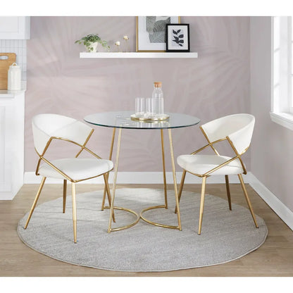 Silver Orchid Tatyana Gold Upholstered Dining Chair (Set of 2)