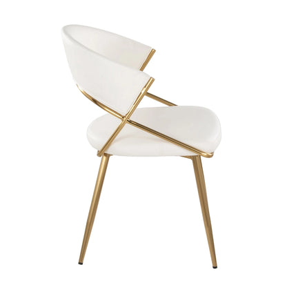 Silver Orchid Tatyana Gold Upholstered Dining Chair (Set of 2)