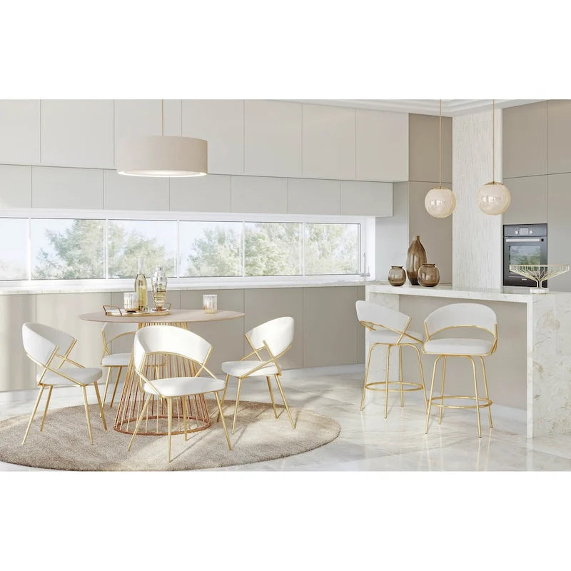 Silver Orchid Tatyana Gold Upholstered Dining Chair (Set of 2)