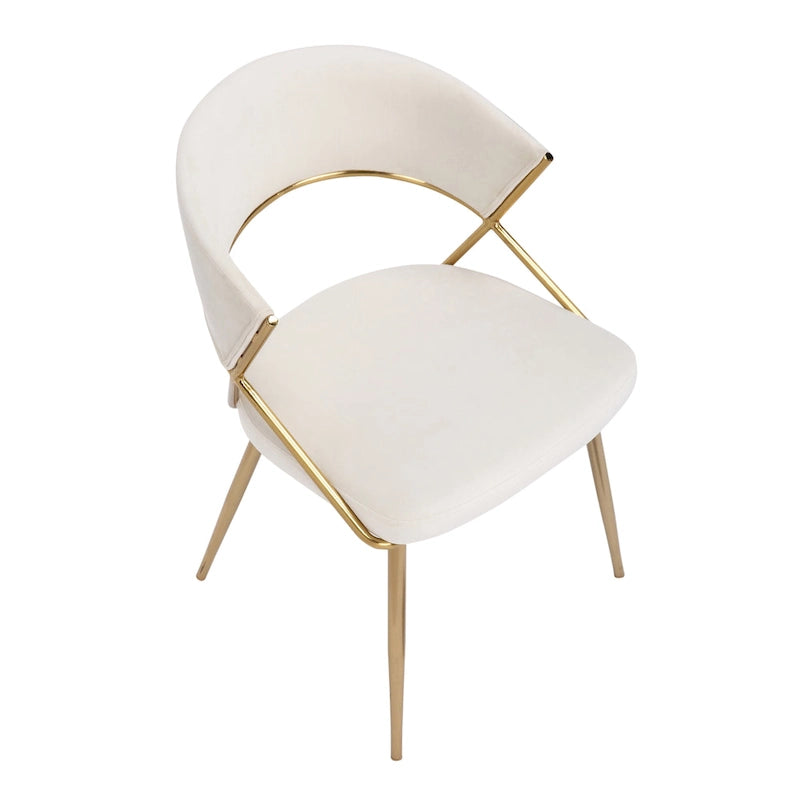Silver Orchid Tatyana Gold Upholstered Dining Chair (Set of 2)