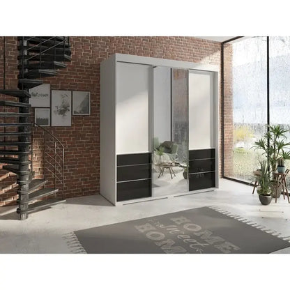 Monaco 3-door Modern 71-inch Wardrobe with Mirror