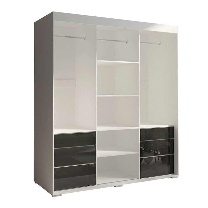 Monaco 3-door Modern 71-inch Wardrobe with Mirror