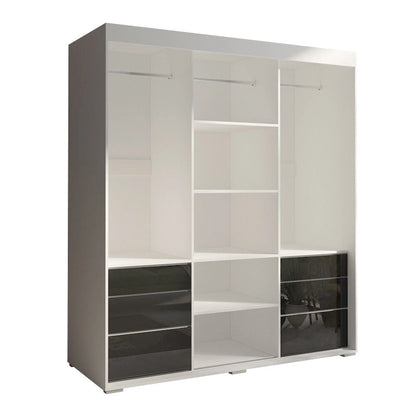 Monaco 3-door Modern 71-inch Wardrobe with Mirror
