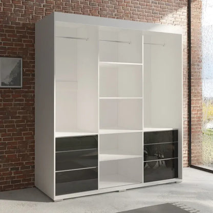 Monaco 3-door Modern 71-inch Wardrobe with Mirror