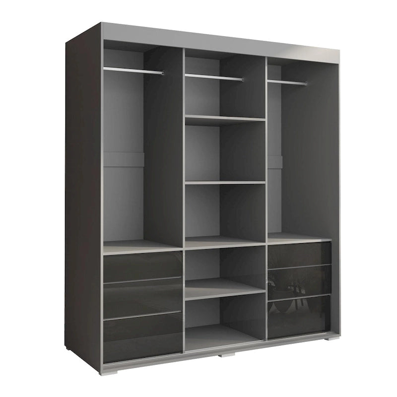 Monaco 3-door Modern 71-inch Wardrobe with Mirror