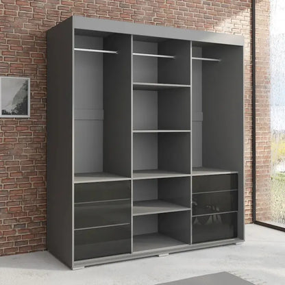 Monaco 3-door Modern 71-inch Wardrobe with Mirror