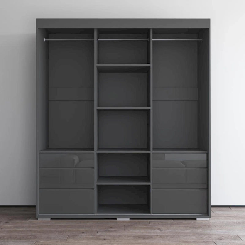 Monaco 3-door Modern 71-inch Wardrobe with Mirror
