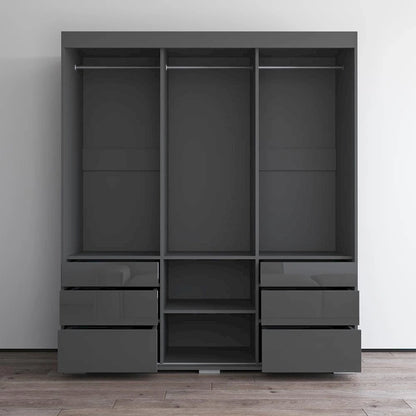 Monaco 3-door Modern 71-inch Wardrobe with Mirror