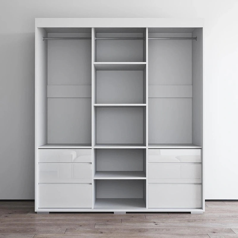 Monaco 3-door Modern 71-inch Wardrobe with Mirror