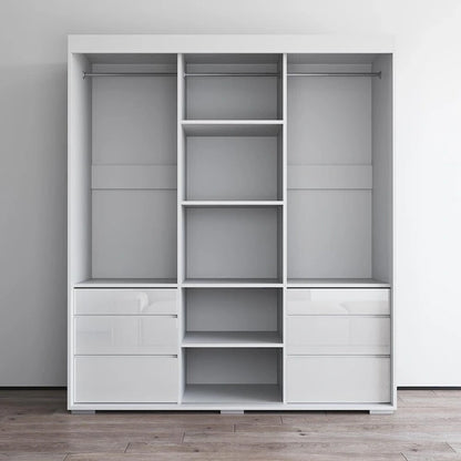 Monaco 3-door Modern 71-inch Wardrobe with Mirror