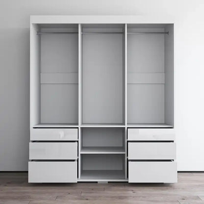 Monaco 3-door Modern 71-inch Wardrobe with Mirror