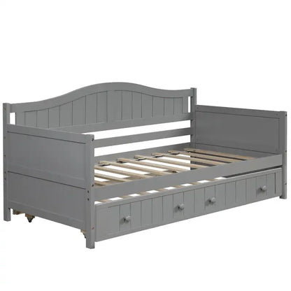 Twin Wooden Daybed with 2 drawers / Trundle Bed, Sofa Bed for Bedroom Living Room,No Box Spring Needed