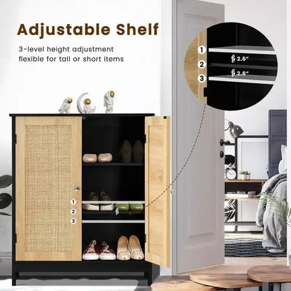 Bathroom Cabinet, Bathroom Storage Cabinet with 2 Doors & 2 Shelves - 11.7D x 23.4W x 31.2H