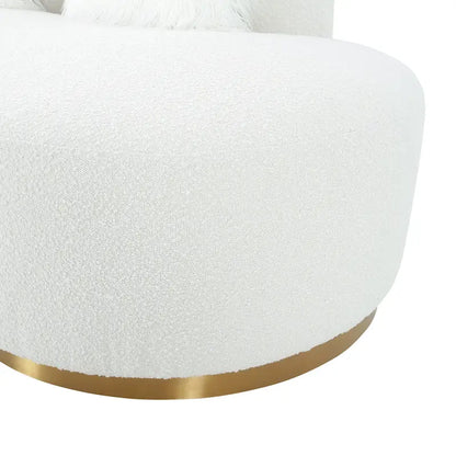 Pasargad Home Simona Curved Sofa with 3 Pillow Included