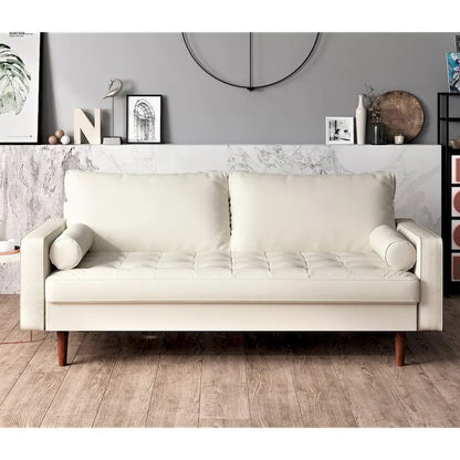 US Pride Faux Leather Mid-century Modern Sofa