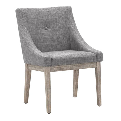 Voyager Button Tufted Slope Arm Linen Dining Chair (Set of 2) by iNSPIRE Q Artisan