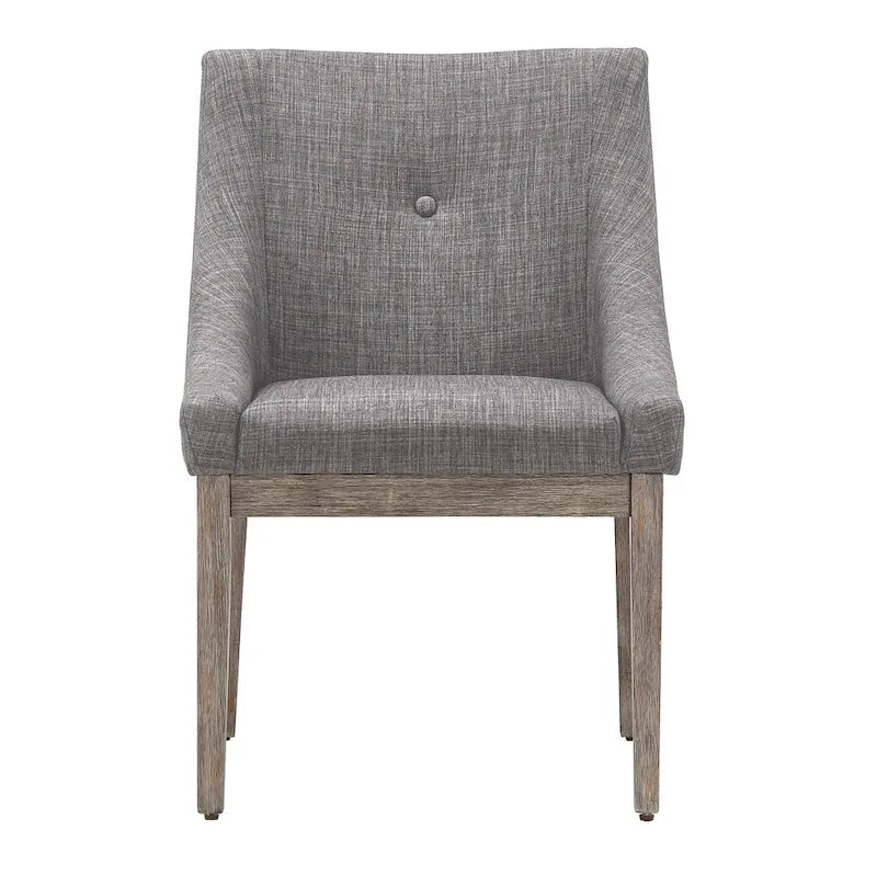 Voyager Button Tufted Slope Arm Linen Dining Chair (Set of 2) by iNSPIRE Q Artisan