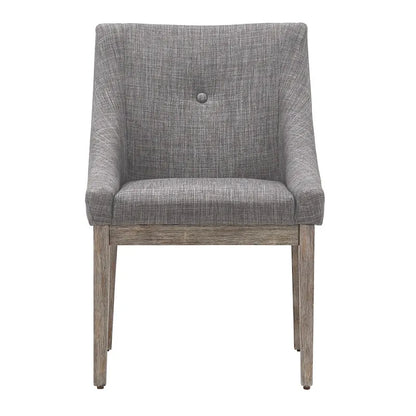 Voyager Button Tufted Slope Arm Linen Dining Chair (Set of 2) by iNSPIRE Q Artisan