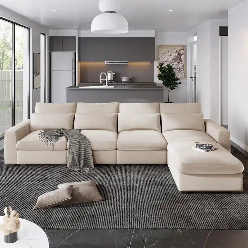 Merax Convertible Sofa Couch with Reversible Chaise