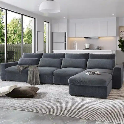 Merax Convertible Sofa Couch with Reversible Chaise