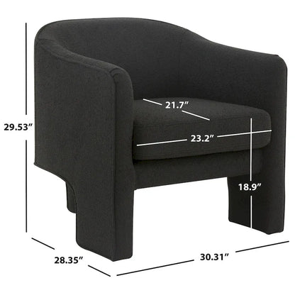 SAFAVIEH Couture Evchen Velvet Accent Chair - 30 W x 28 L x 30 H - 30Wx28Dx30H