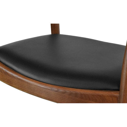 Solid Wood Elbow Kennedy Chairs Oak and Faux Leather Dining Armchair For Kitchen Bedroom Office