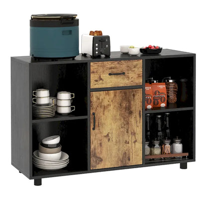 Costway Farmhouse Buffet Sideboard Coffee Bar File Cabinet Console - 48 x 16 x 31.5 (L x W x H)