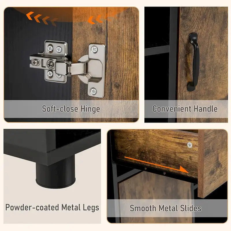 Costway Farmhouse Buffet Sideboard Coffee Bar File Cabinet Console - 48 x 16 x 31.5 (L x W x H)