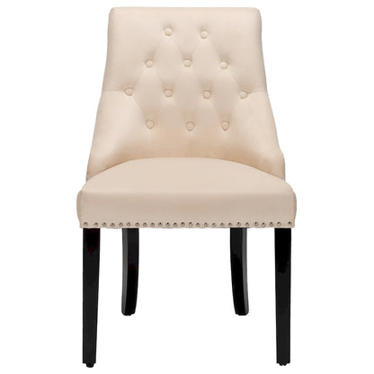 Velvet Dining Chair Upholstered Tufted Armless w/ Nailed Trim & Ring