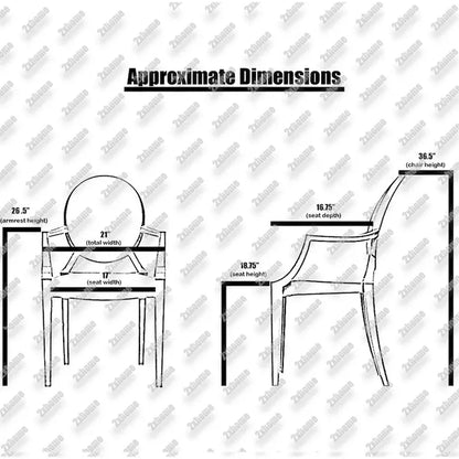 Set of 2 Stacking Lucite Chairs Transparent For Kitchen Patio Outdoor Dining Room Living Bedroom Party With Oval Back Office