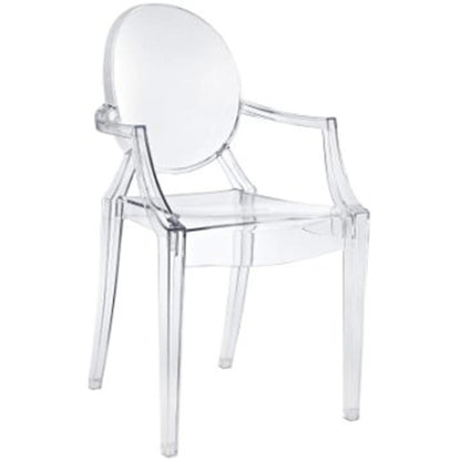 Set of 2 Stacking Lucite Chairs Transparent For Kitchen Patio Outdoor Dining Room Living Bedroom Party With Oval Back Office