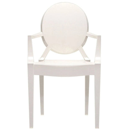 Set of 2 Stacking Lucite Chairs Transparent For Kitchen Patio Outdoor Dining Room Living Bedroom Party With Oval Back Office