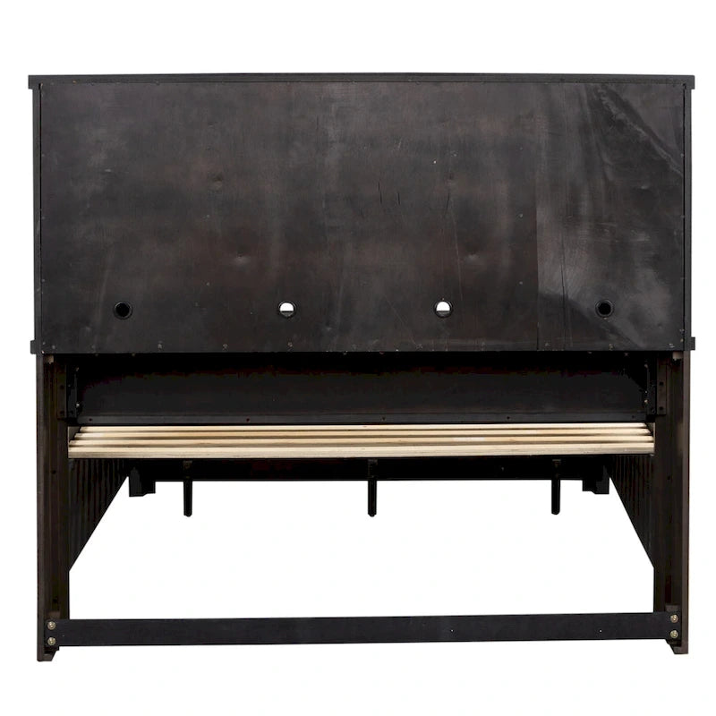 Thornwood Hills Rock Beaten Gray with Saw Cuts Queen Bookcase Bed