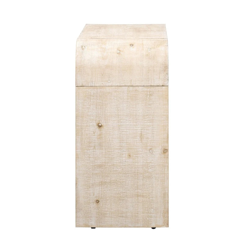 Retro Minimalist Curved Sideboard with Gold Handles - N/A