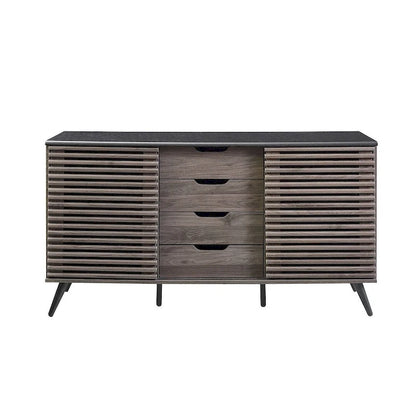 59 Modern Sideboard Storage Cabinet TV Stand with 4 Drawers and 2 Sliding Doors