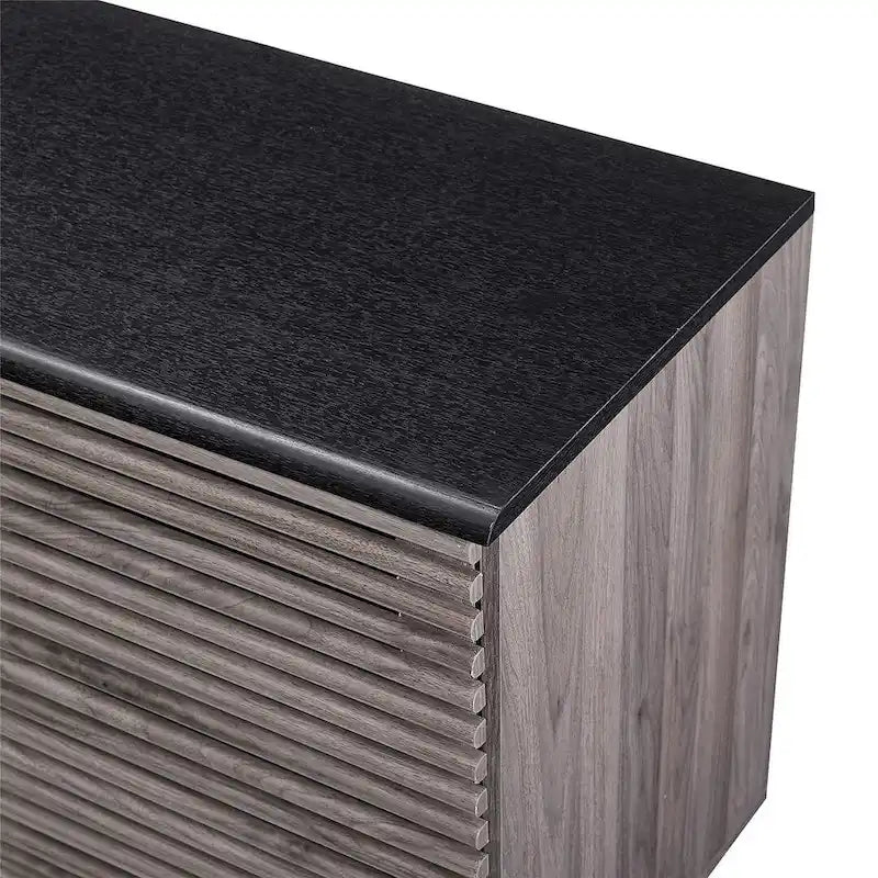 59 Modern Sideboard Storage Cabinet TV Stand with 4 Drawers and 2 Sliding Doors