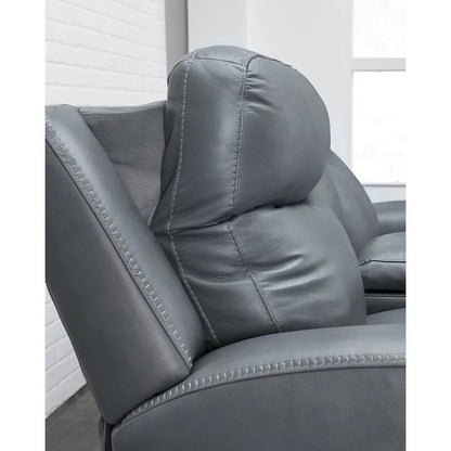 Signature Design by Ashley Mindanao Steel Power Reclining Sofa - 89W x 42D x 43H