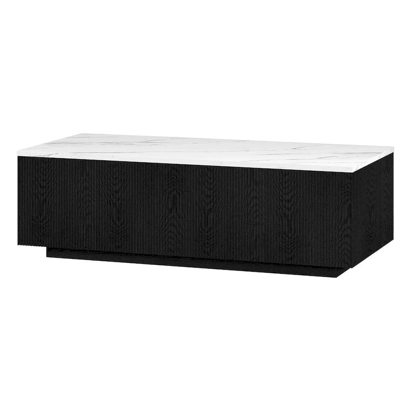 Reyes 48 Wide Rectangular Coffee Table with Faux Marble Top - 47.5 Wide