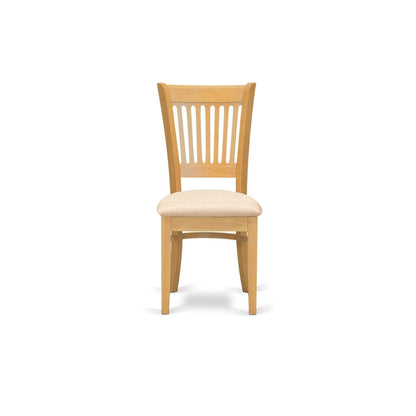 East West Furniture 3 Piece Dining Table Set Contains a Round Dining Room Table and 2 Kitchen Chairs, Oak (Seat Options)