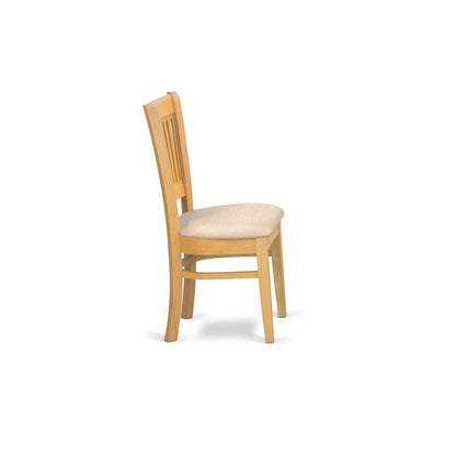 East West Furniture 3 Piece Dining Table Set Contains a Round Dining Room Table and 2 Kitchen Chairs, Oak (Seat Options)