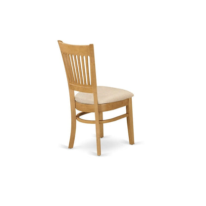 East West Furniture 3 Piece Dining Table Set Contains a Round Dining Room Table and 2 Kitchen Chairs, Oak (Seat Options)