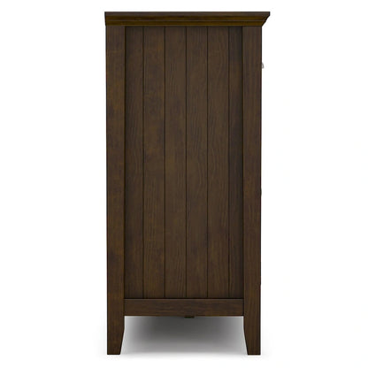 WYNDENHALL Normandy SOLID WOOD 60 inch Wide Rectangle Transitional Large Sideboard Buffet in Brunette Brown