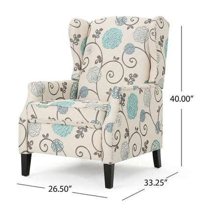 Traditional Fabric Recliner Chairs with Studded Border by Christopher Knight Home