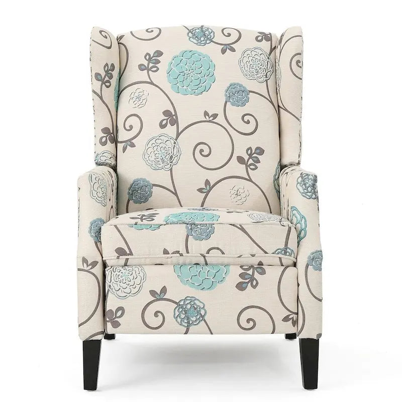 Traditional Fabric Recliner Chairs with Studded Border by Christopher Knight Home