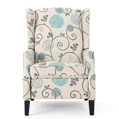 Traditional Fabric Recliner Chairs with Studded Border by Christopher Knight Home