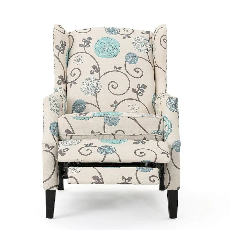 Traditional Fabric Recliner Chairs with Studded Border by Christopher Knight Home