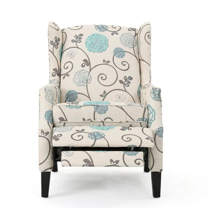 Traditional Fabric Recliner Chairs with Studded Border by Christopher Knight Home