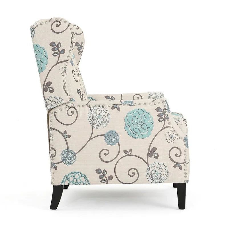Traditional Fabric Recliner Chairs with Studded Border by Christopher Knight Home