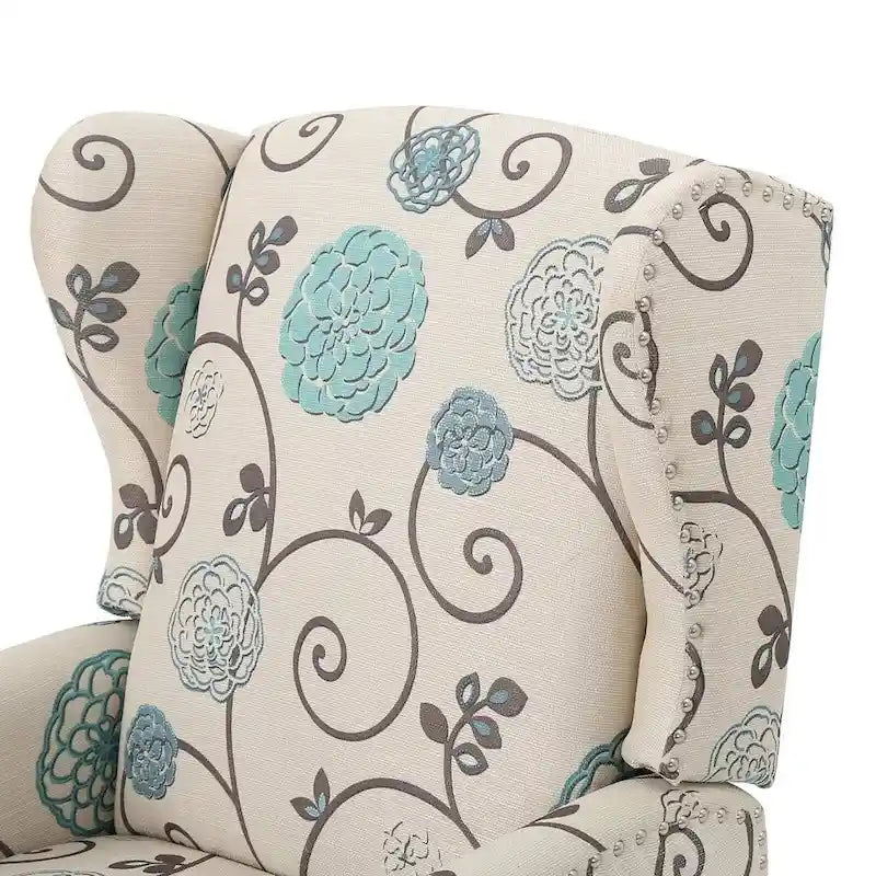 Traditional Fabric Recliner Chairs with Studded Border by Christopher Knight Home